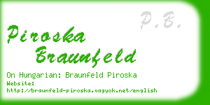 piroska braunfeld business card